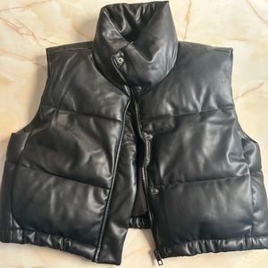 Faux Leather Zara Puffer Vest